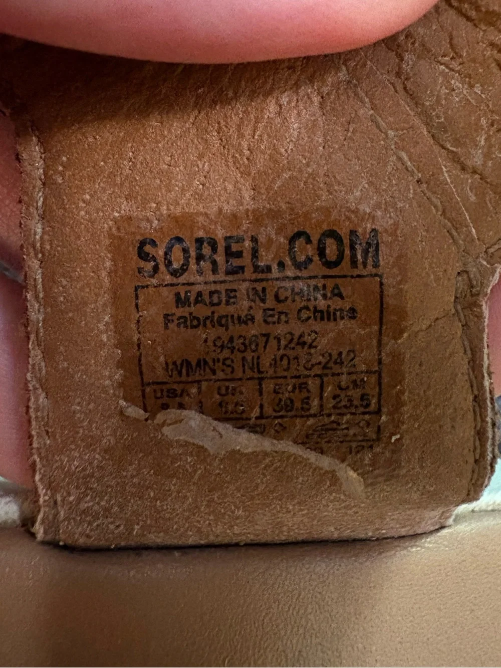 Sorel Cameron White Platform Tan Leather Multi Strap Wedge Sandals sz 8.5
